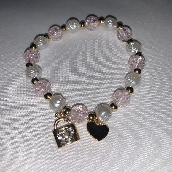 ๐๐ Beaded Heart Lock & Key Bracelet Set - Picture 5 of 9
